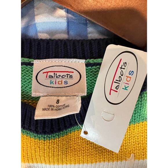 NEW! Talbots Kids Sweater Sleeveless Stripe - 8 - Picture 2 of 4